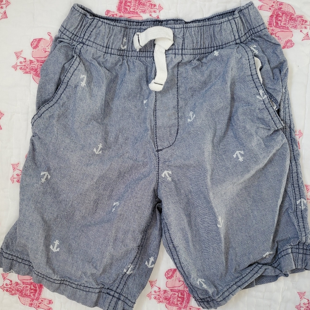 Carter's chambray anchor graphic drawstring shorts